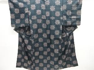 大正ロマン　抽象模様織り出し手織り紬着物